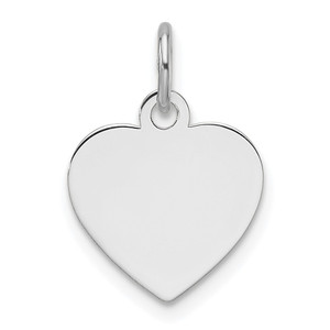 14k White Gold Plain .011 Gauge Engravable Heart Charm - XW-4FC22E13-3639