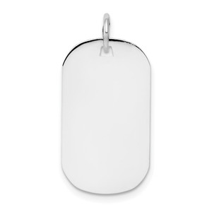 14k White Gold Plain .011 Gauge Engraveable Dog Tag Disc Charm - XW-8F06B34D-4784