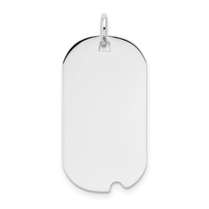14k White Gold Plain .013 Gauge Engravable Dog Tag w/Notch Disc - XW-9A795256-6322