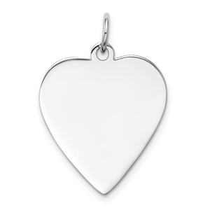 14k White Gold Plain .013 Gauge Engravable Heart Charm - XW-08450CC8-9178
