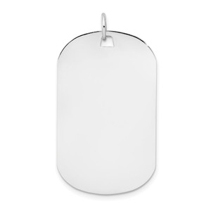 14k White Gold Plain .013 Gauge Engraveable Dog Tag Disc Charm - XW-A3761DB9-9171