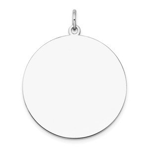 14k White Gold Plain .013 Gauge Round Engravable Disc Charm - XW-46F1857A-5755