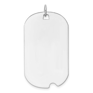 14k White Gold Plain .027 Gauge Engravable Dog Tag w/Notch Disc - XW-7C0ECC8C-4195