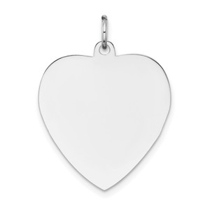 14k White Gold Plain .027 Gauge Engravable Heart Charm - XW-3B8F50ED-4364