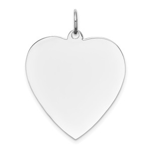 14k White Gold Plain .027 Gauge Engravable Heart Charm - XW-C6521A74-9056