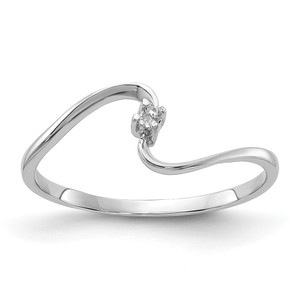 14k White Gold Polished .01ct. Diamond Ring Mounting