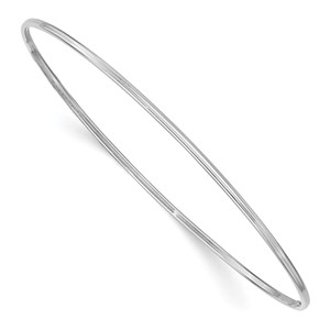 14k White Gold Polished 1.50mm Slip-on Round Bangle Bracelet