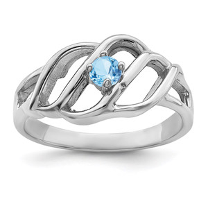 14k White Gold Polished 1-Stone Mothers Ring Mounting - XM-0B3CB361-3713