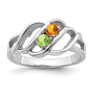 14k White Gold Polished 2-Stone Mothers Ring Mounting - XM-63E298ED-4980
