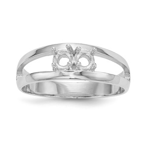 14k White Gold Polished 2-Stone Mothers Ring Mounting - XM-CAD50245-2257