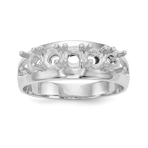 14k White Gold Polished 5-Stone Mothers Ring Mounting - XM-85A3B23A-9532