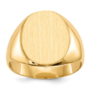 14k 12.0x13.5mm Closed Back Signet Ring