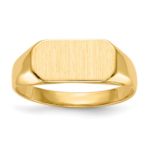 14k 12.0x6.5mm Closed Back Childs Signet Ring