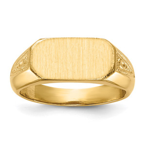 14k 12.5x6.0mm Closed Back Signet Ring