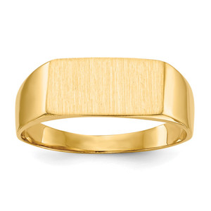 14k 12.5x6.5mm Closed Back Signet Ring