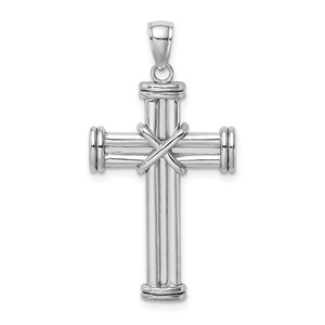 14k White Gold Polished Cross Pendant - K8-0443345D-3865