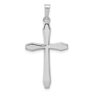 14k White Gold Polished Cross Pendant - XR-94AB713B-3343