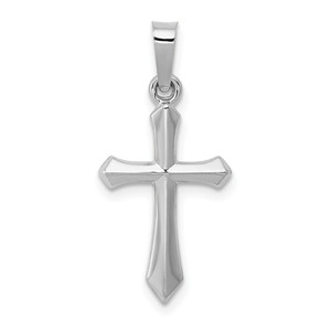 14k White Gold Polished Cross Pendant - XR-C88F069C-2436