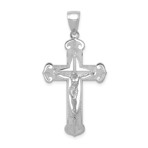 14K White Gold Polished Crucifix Pendant - K5-08147F3E-5934