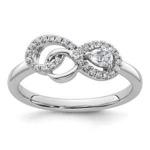 14K White Gold Polished Diamond Infinity Ring