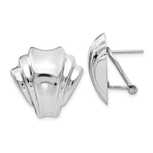14k White Gold Polished Fancy Omega Back Post Earrings - TM-EA4FABC4-7815