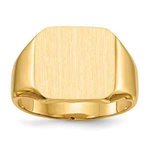 14k 13.0mm x14.0mm Closed Back Mens Signet Ring