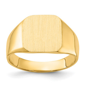 14k 13.0x12.0mm Closed Back Mens Signet Ring - RS-A7CF5CEE-4371