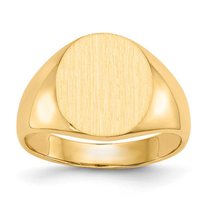14k 13.0x14.0mm Closed Back Mens Signet Ring