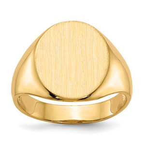 14k 13.0x14.0mm Open Back Mens Signet Ring