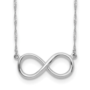 14K White Gold Polished Infinity Symbol 16.75 inch Necklace