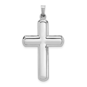 14k White Gold Polished Latin Cross Pendant - XR-CE94BCB7-3677
