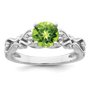 14k White Gold Polished Peridot and Diamond Ring - RM-71F6F7AD-2464