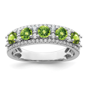 14k White Gold Polished Peridot and Diamond Ring - RM-C71087BA-2610