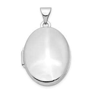 14k White Gold Polished Plain 21mm Oval Locket - XL-6650D21B-8888