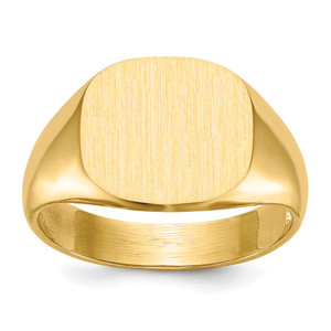 14k 13.5x12.0mm Open Back Mens Signet Ring