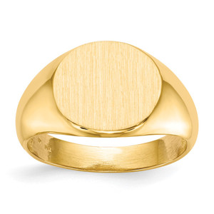 14k 13.5x12.5mm Open Back Mens Signet Ring