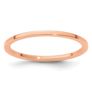 10K Rose Gold 1.2mm Flat Polished Stackable Band Size 7