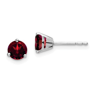 14k White Gold Round Garnet Earrings - EM-4F45EB74-2810