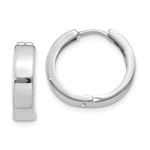 14k White Gold Round Hinged Hoop Earrings - Y7-4FA87936-2300