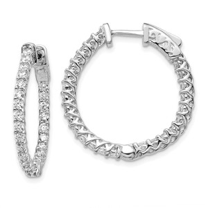 14k White Gold Round Hoop w/Safety Clasp Earring Mountings - XE-07E87C6C-6431