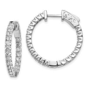 14k White Gold Round Hoop w/Safety Clasp Earring Mountings - XE-6320CE56-4985