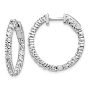 14k White Gold Round Hoop w/Safety Clasp Earring Mountings - XE-F68756CF-4273