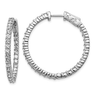 14k White Gold Round Hoop w/Safety Clasp Earring Mountings - XE-F99A36B0-1276