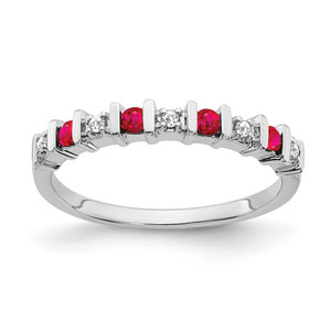 14k White Gold Ruby and Diamond Band - RM-1C69254E-3094
