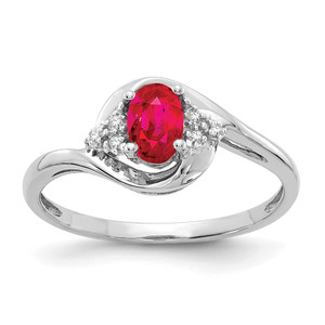 14k White Gold Ruby and Diamond Ring - XB-7596AEB2-3403