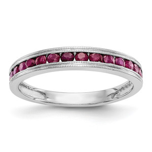 14k White Gold Ruby Complete Channel Band - RM-CCD2BE43-3450