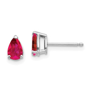14k White Gold Ruby Earrings - XE-88CF5EDA-4385