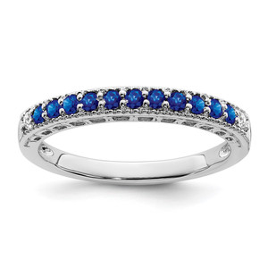 14k White Gold Sapphire and Diamond Band - RM-7B0C5409-3644
