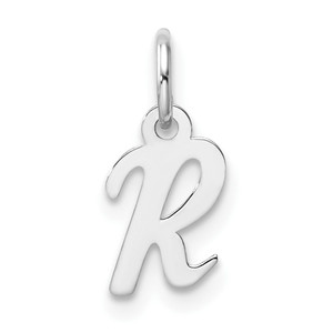 14k White Gold Small Script Letter R Initial Charm - YC-6A24D185-9918