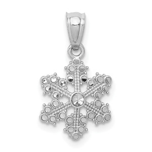 14k White Gold Snowflake Pendant - YC-5193A74C-2385